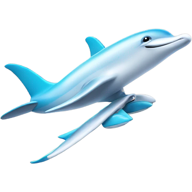 Dolphin on a jet plane emoji