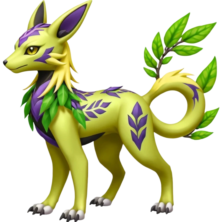  Exotic Ivy Meloetta-Zygarde-Zeraora-Renamon-Protogen-Palkia-hybrid-fusion-Fakémon-creature, full body emoji