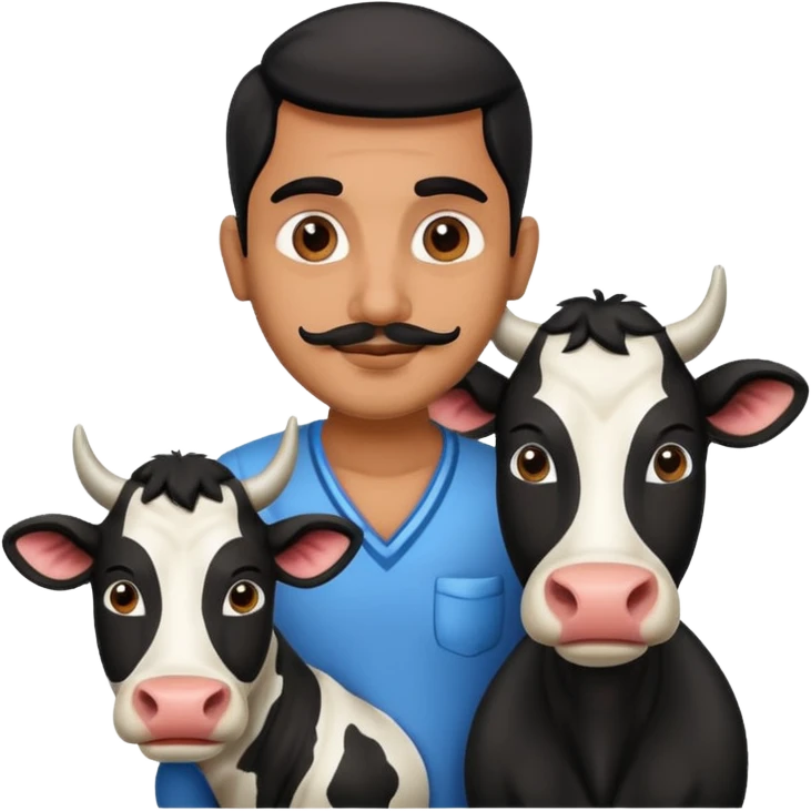 Indian man withh cow emoji