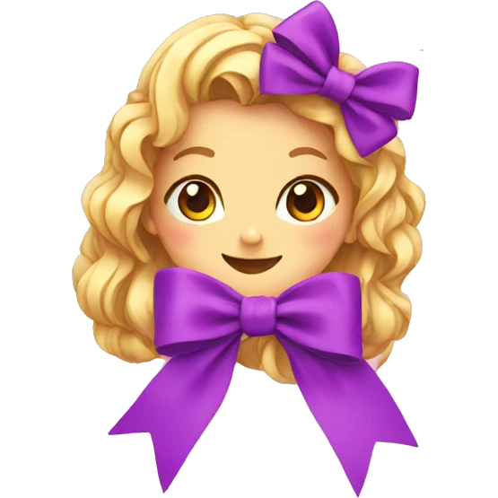 Purple bow pink backgrounds emoji