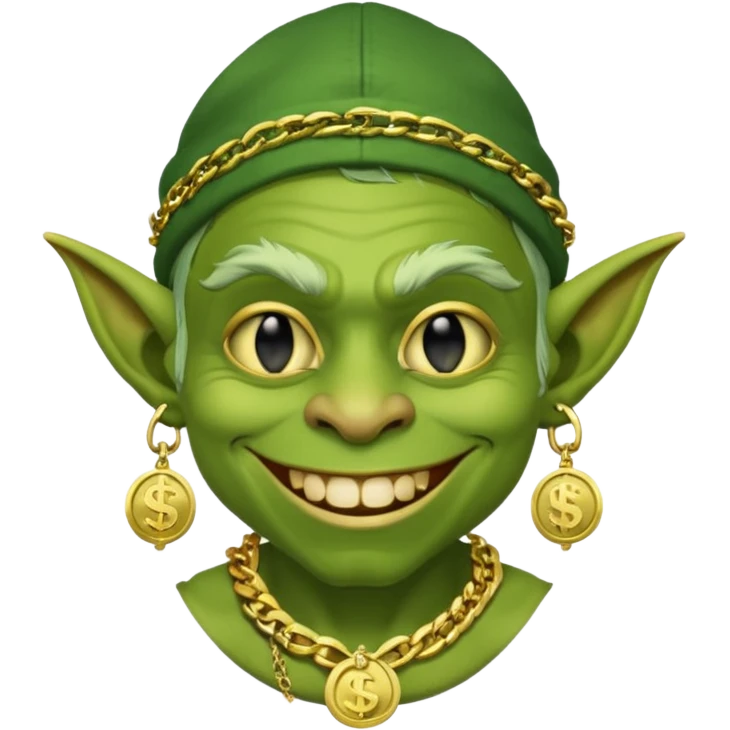 Goblin Rapperr with dollor chain  emoji