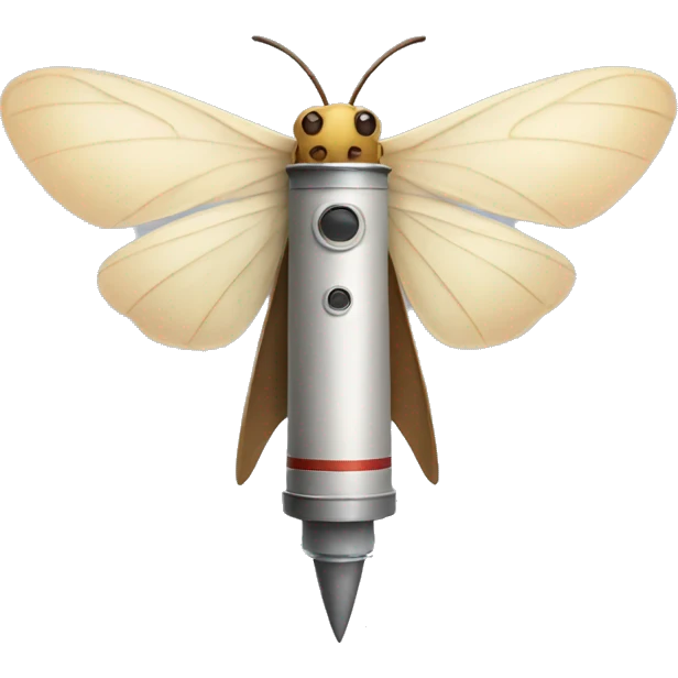 Moth on a rocket  emoji