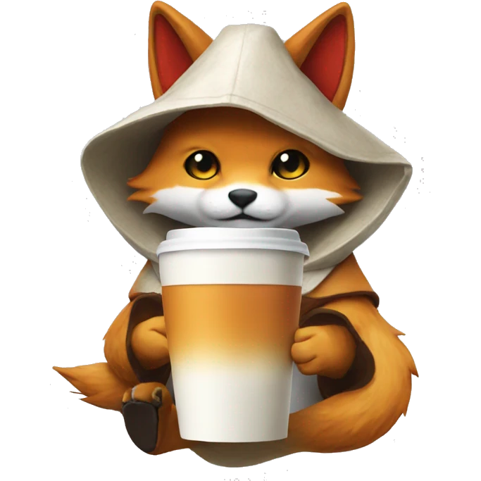 Kitsune coffee cap emoji