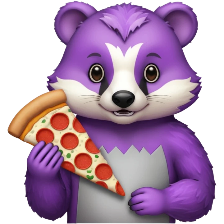 Purple Badger with pizza  emoji