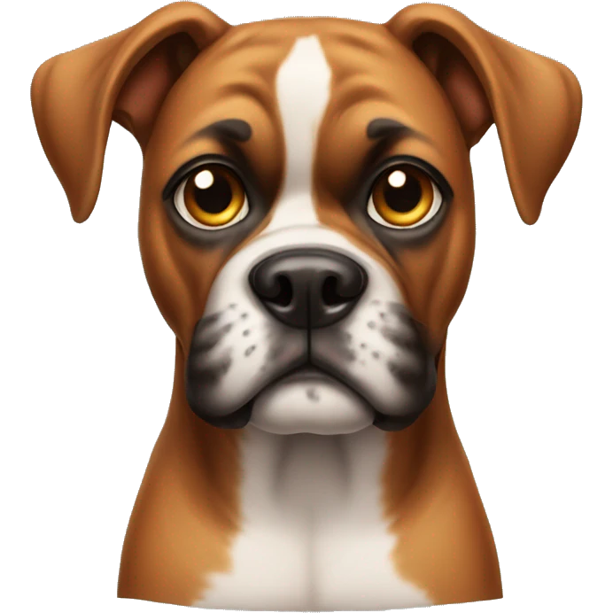 Dog boxer in cute face  emoji