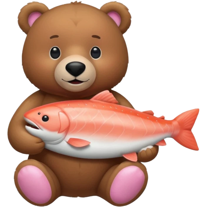 IKEA棕熊抱著一隻鮭魚 emoji