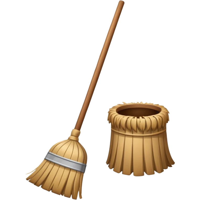 create a broom emoji with dust emoji