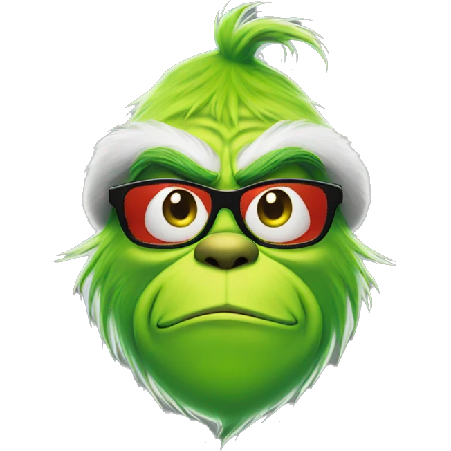 Grinch with sunglasses emoji