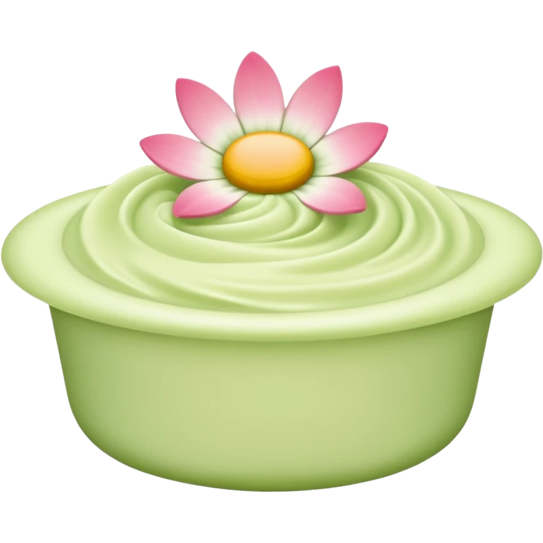 light green and pink floral cream emoji