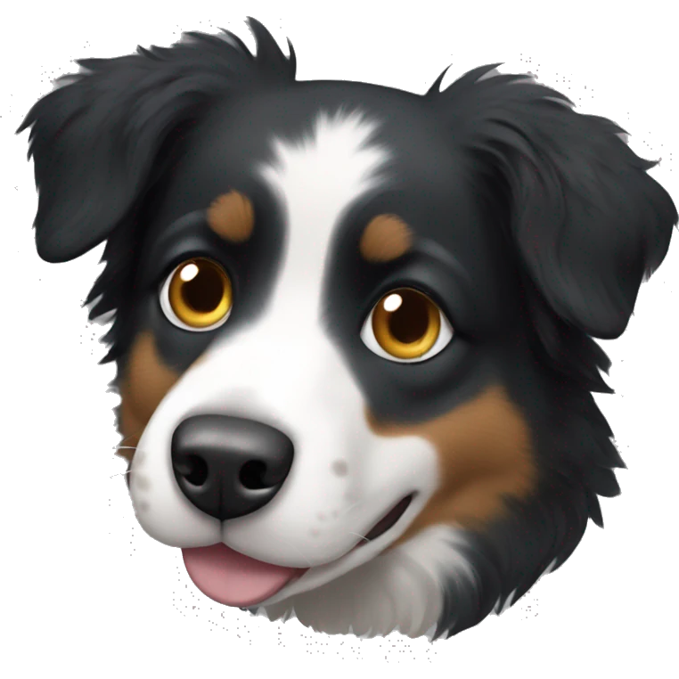 Small black australian shepherd dog with black muzzle emoji