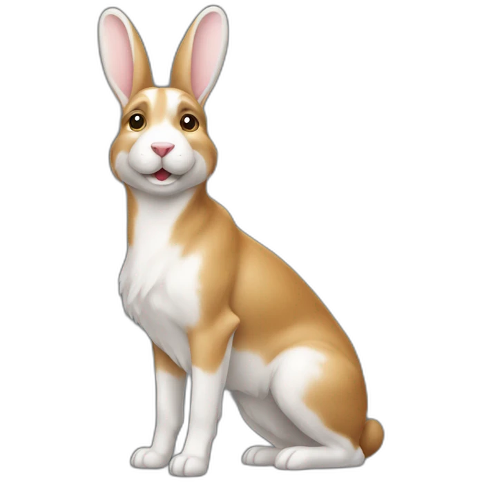 Lapin sur un chien emoji