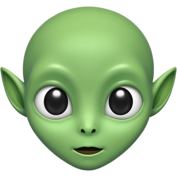A cute alien face with two black eyes and without antennae, ears, nostrils emoji