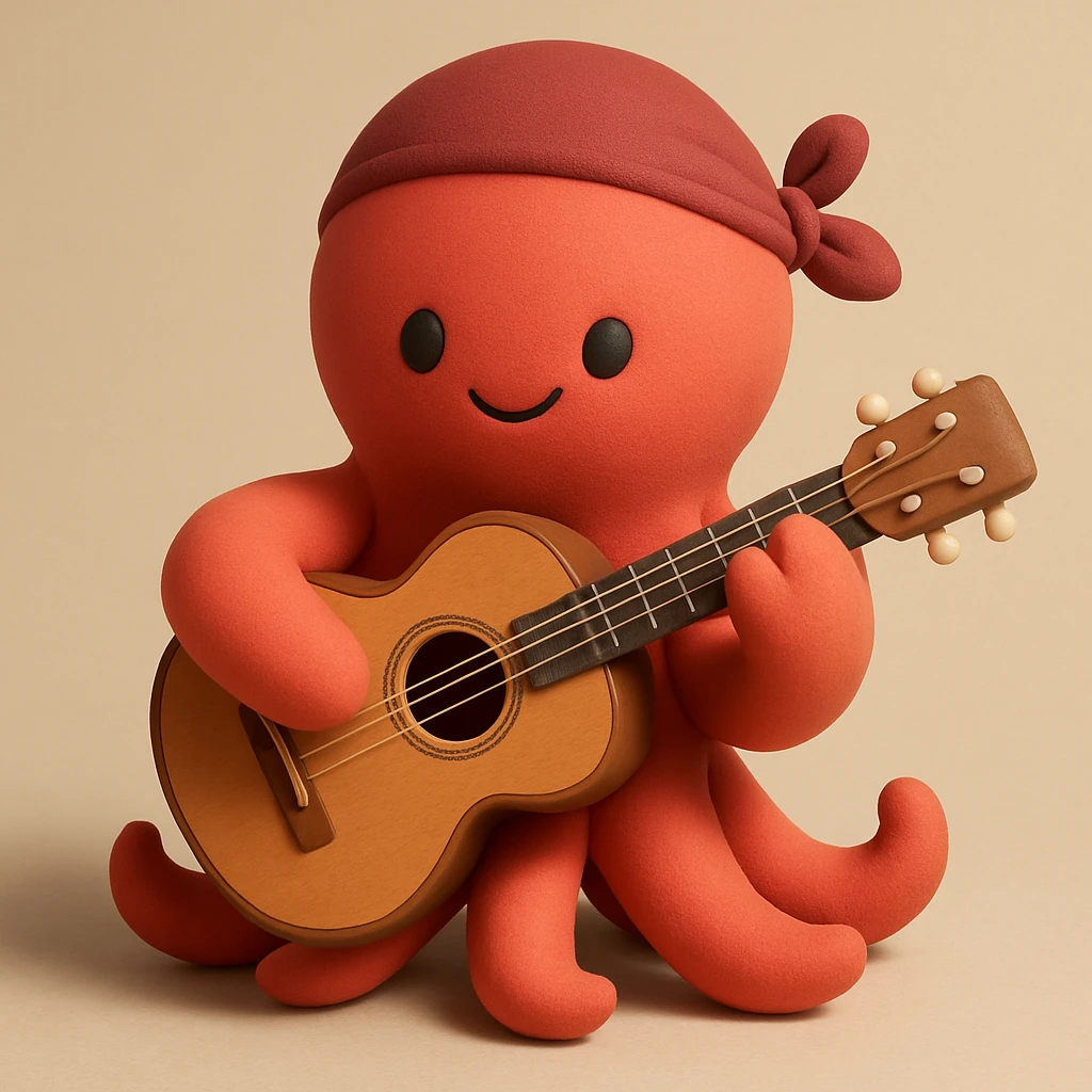 octopus playing guitar emoji