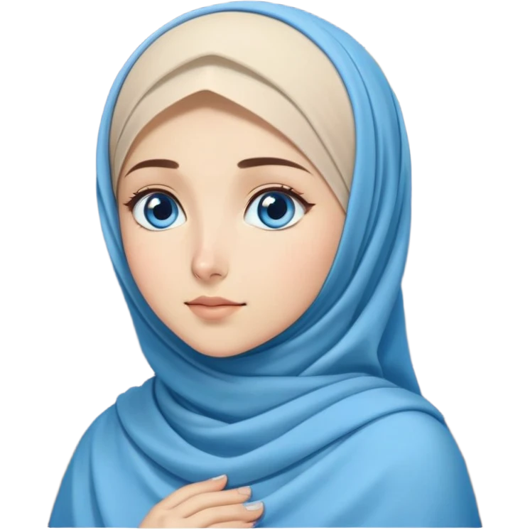 Turkish beautiful finish Konya girl blue eyes with moon hijab dress and watching the moonlight sky on the ground  emoji