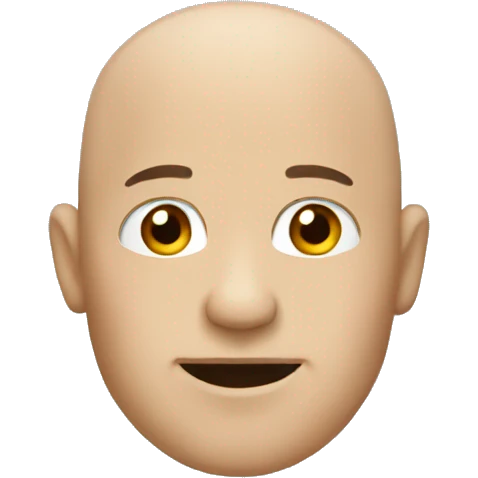Half bald head emoji