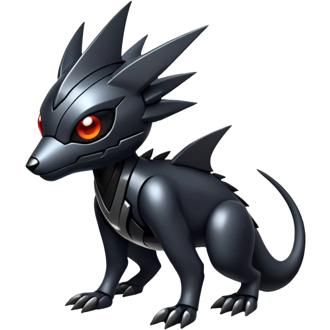 Modern futuristic black dark fakemon-creature emoji