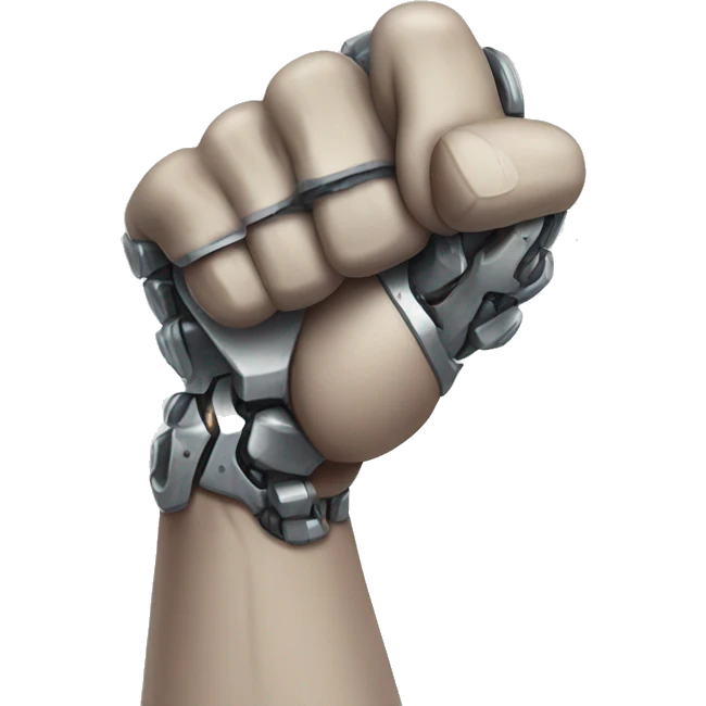 human arm flexing cyborg emoji
