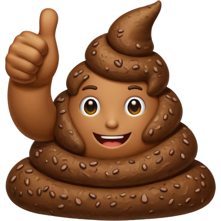 Poop shows a like emoji