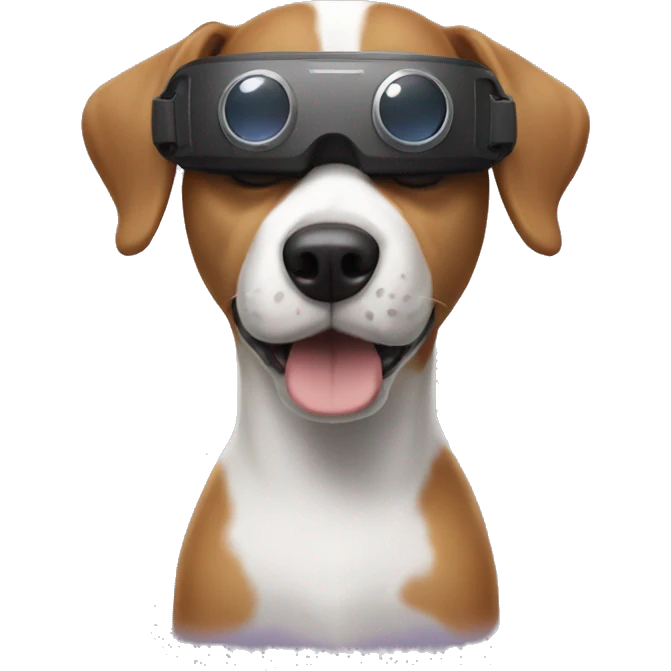 Dog with vr emoji