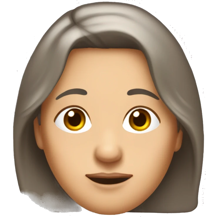 Lady in her 50s with long brown hair down, with a crown written on it grandma and fine wrinkles around the eye emoji