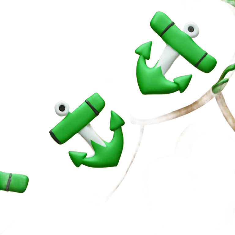 cookie heart with green anchor emoji