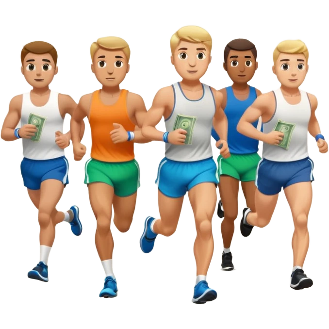 Men running with moneybag emoji