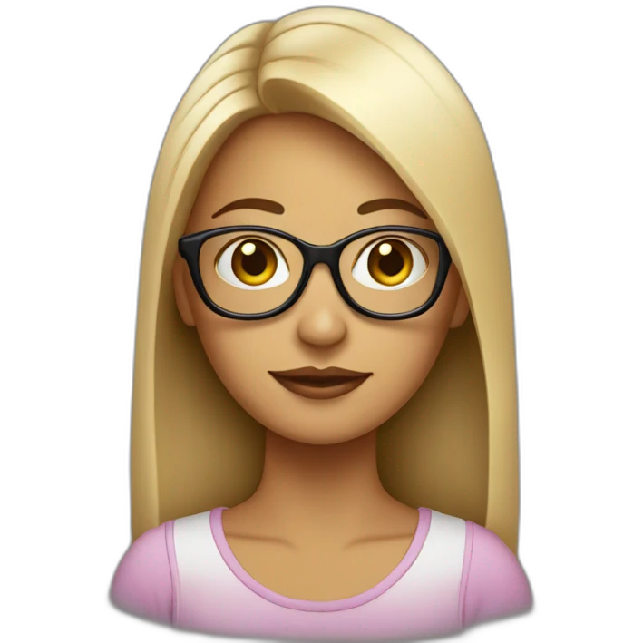 mujer bonita con lentes emoji