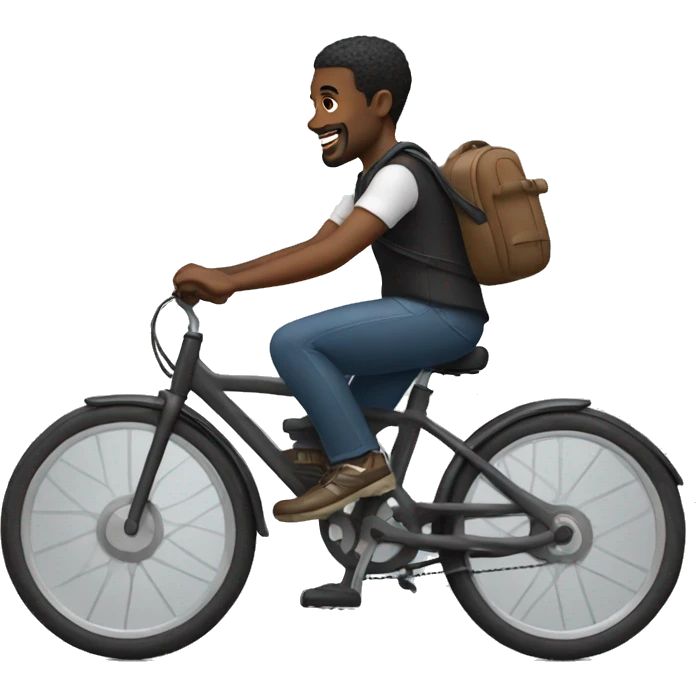 black man ridin e bike emoji