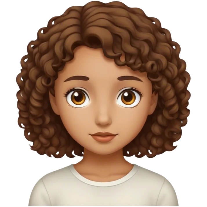 Girl with short curly hair a kid  emoji