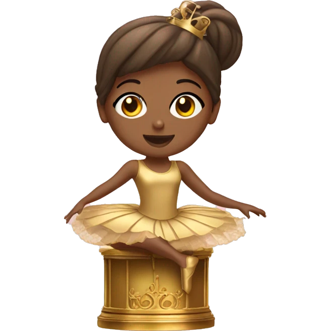 brown ballerina in a gold music box emoji