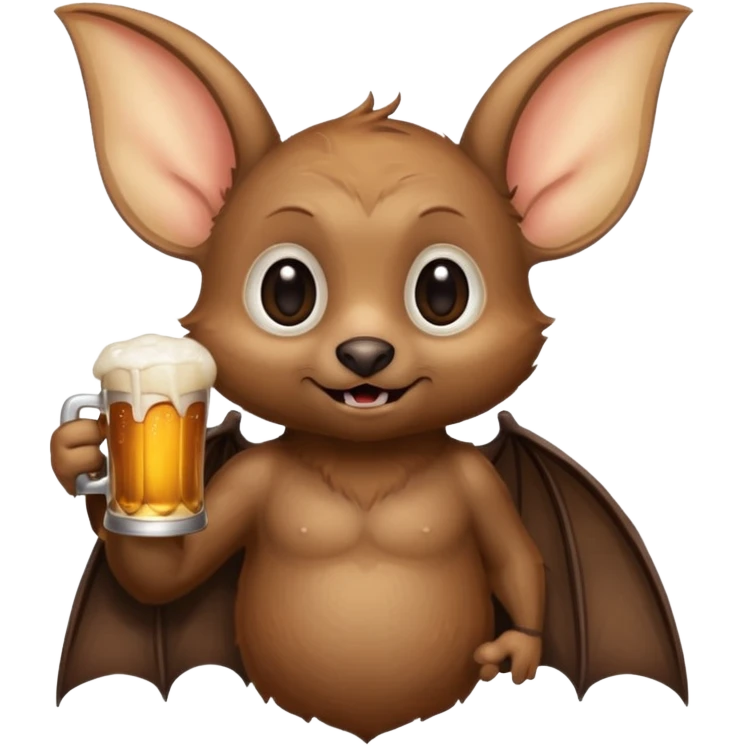bat drinking beer emoji