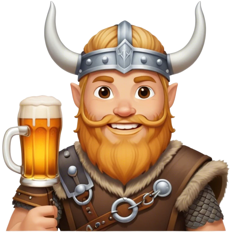 smiling viking with beer emoji