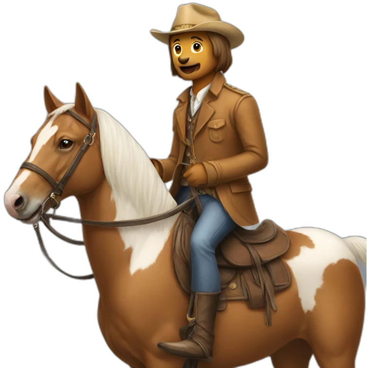 dog with a hat riding a horse emoji