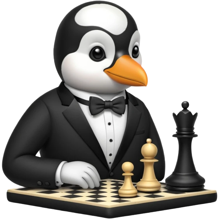 Pinguin playing chess emoji
