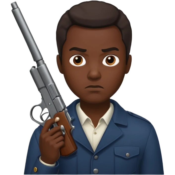 Emoji con arma de hombre solo q se note la cara y el arma emoji