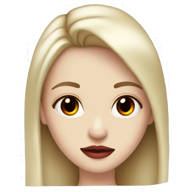 girl, red eyes, red lips, long hair, pale-skin, cocktail dress emoji