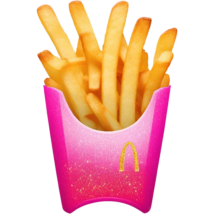 Pink ombre McDonald’s fries with glitter  emoji