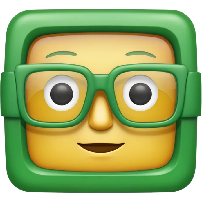 Green Square glasses. emoji