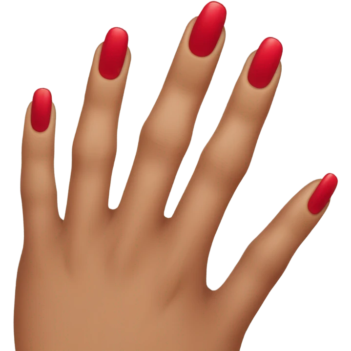 Long red  nails on medium skin ton emoji