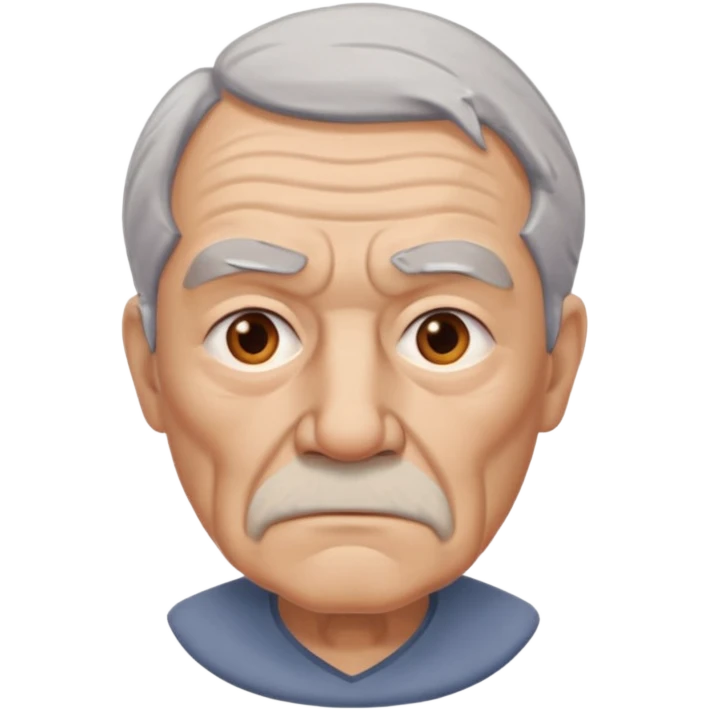 abuelo de pueblo serio y desconfiado. busto emoji