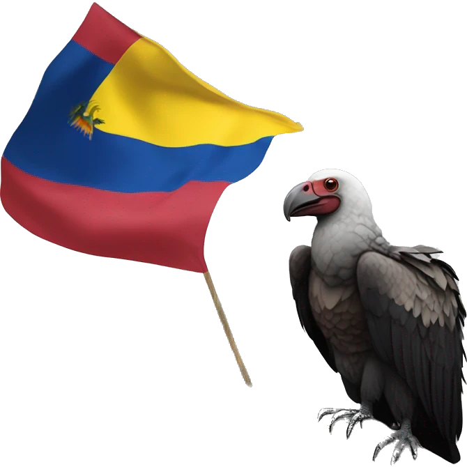 condor sosteniendo una bandera del ecuador emoji