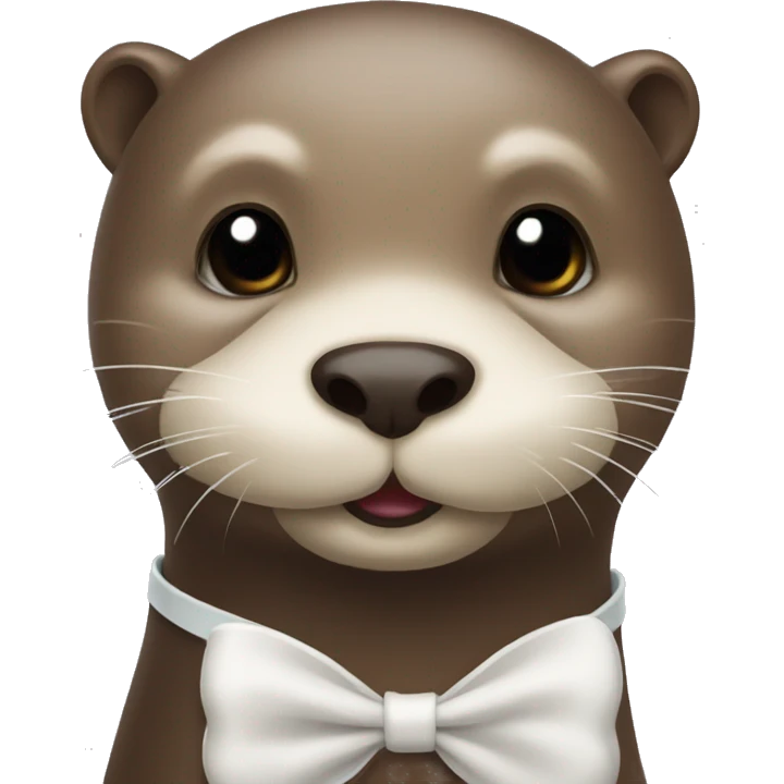Otter’s face with white bow emoji