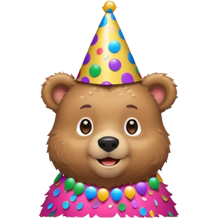 Partying bear cub with confetti  emoji