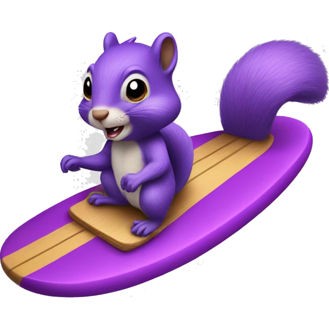 Purple squirrel riding a surdboard emoji