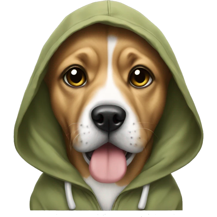 Dog wearing a hoodie emoji
