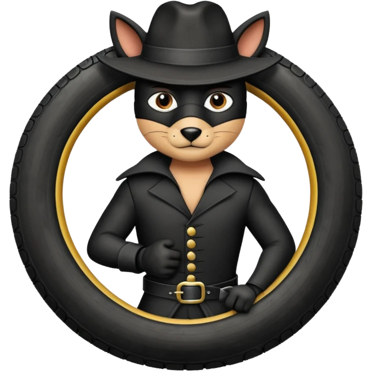 Animal zorro sosteniendo un neumático emoji