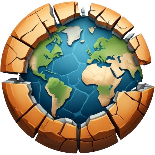earth planet broken in half emoji
