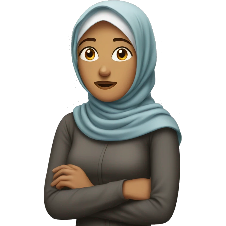 A confused woman with hijab emoji