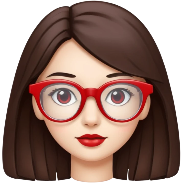 Brunette in red  white maltes glassespianista emoji