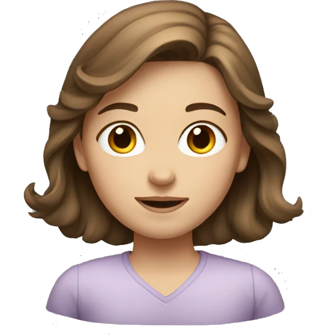 Caucasian girl with brown hair emoji
